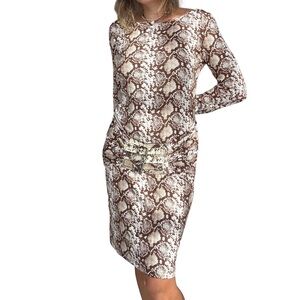 Michael Kors Snakeskin Long Sleeve Dress